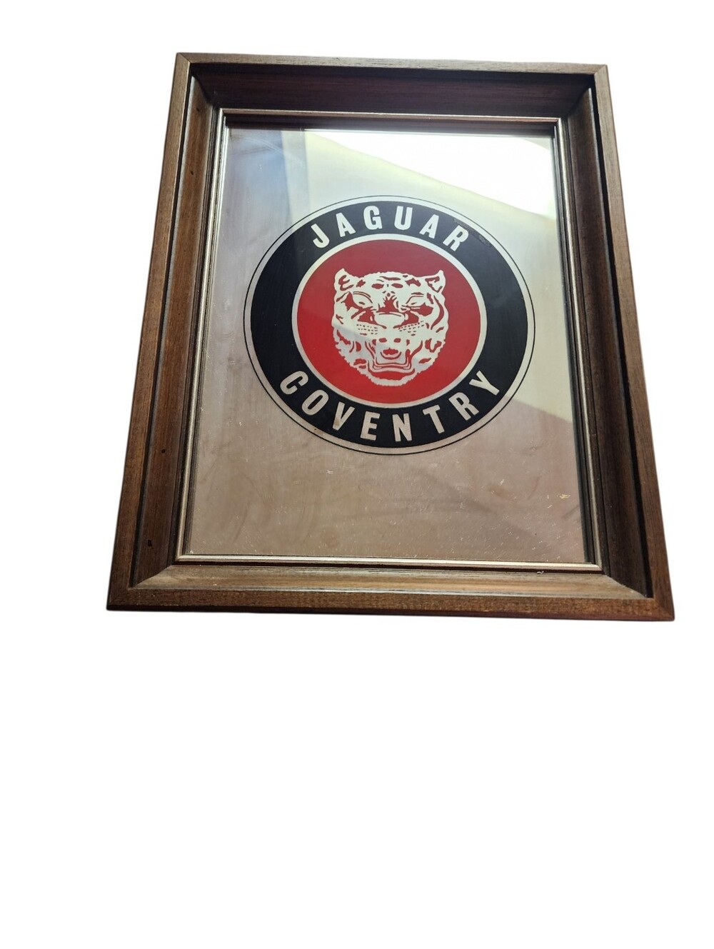 Vintage Jaguar Coventry Glass Mirror Sign 11.5 X 14 Inches